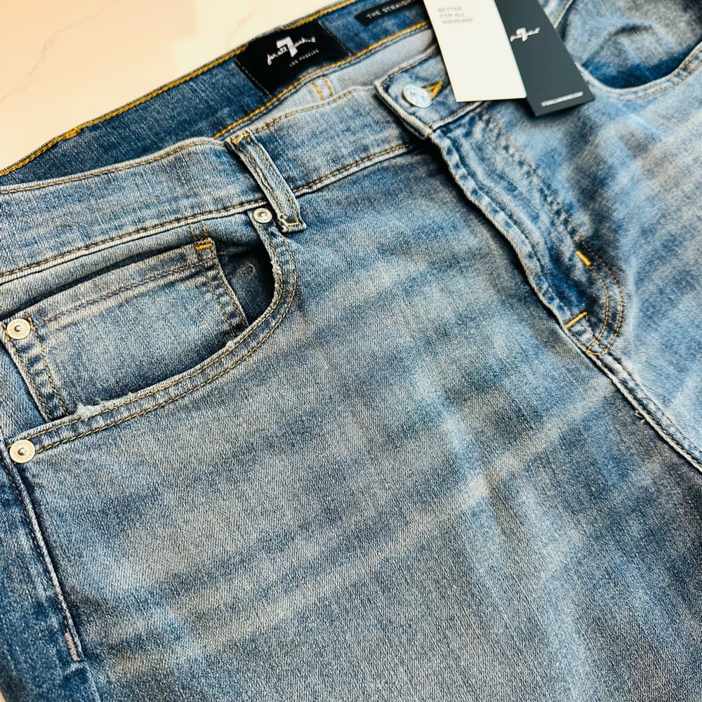 7 For All Mankind Men's Straight Jeans - Light Blue